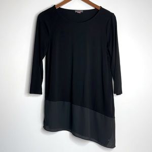 Vince Camuto Asymmetrical Black Tunic Top Small